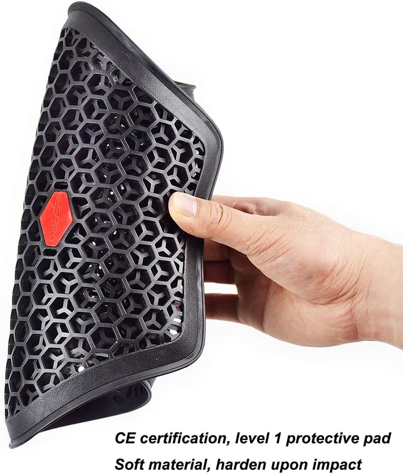 CE Level 1 Approved Motorcycle Back Protector, Black, Adult, Universal Motorbike Back Pads, Soft Motorcycle Jacket