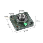 uxcell UCF204 Flange Block Bearings 20mm Bore Cast Iron Bearing Unit Set