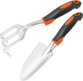 Garden Tool Set, 2 Pack Heavy Duty Gardening Tools Set Include Garden Shovel and Hand Rake Claw Tool with Ergonomic