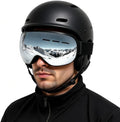 Ski Goggles - REVO Anti-Fog Lens, UV400 Protection, TPU Frame, for Men & Women (Silver & Gray Lens)