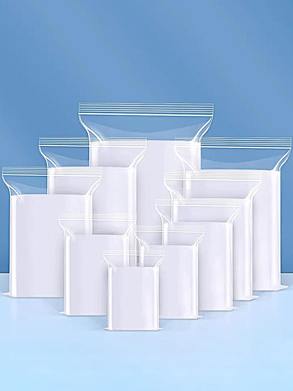 2x3 3x4 3x5 4x6 in (200 Count) Clear Reclosable Zip Plastic Poly Bags