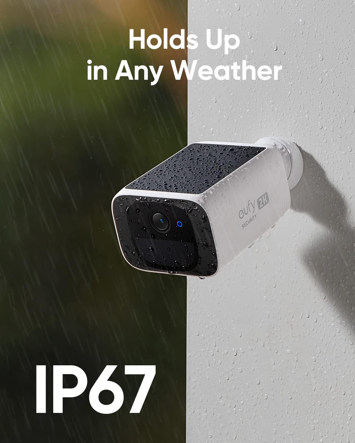 SoloCam S220, Solar Security Camera, Wireless Security Camera Outdoor, 2K Resolution, Continuous Power, Built-in 8GB