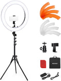 55W 18"/45cm Ring Light Kit [New Version], with Tripod Stand, RL-18 | 5600K Dimmable LED Ringlight, Phone Holder for