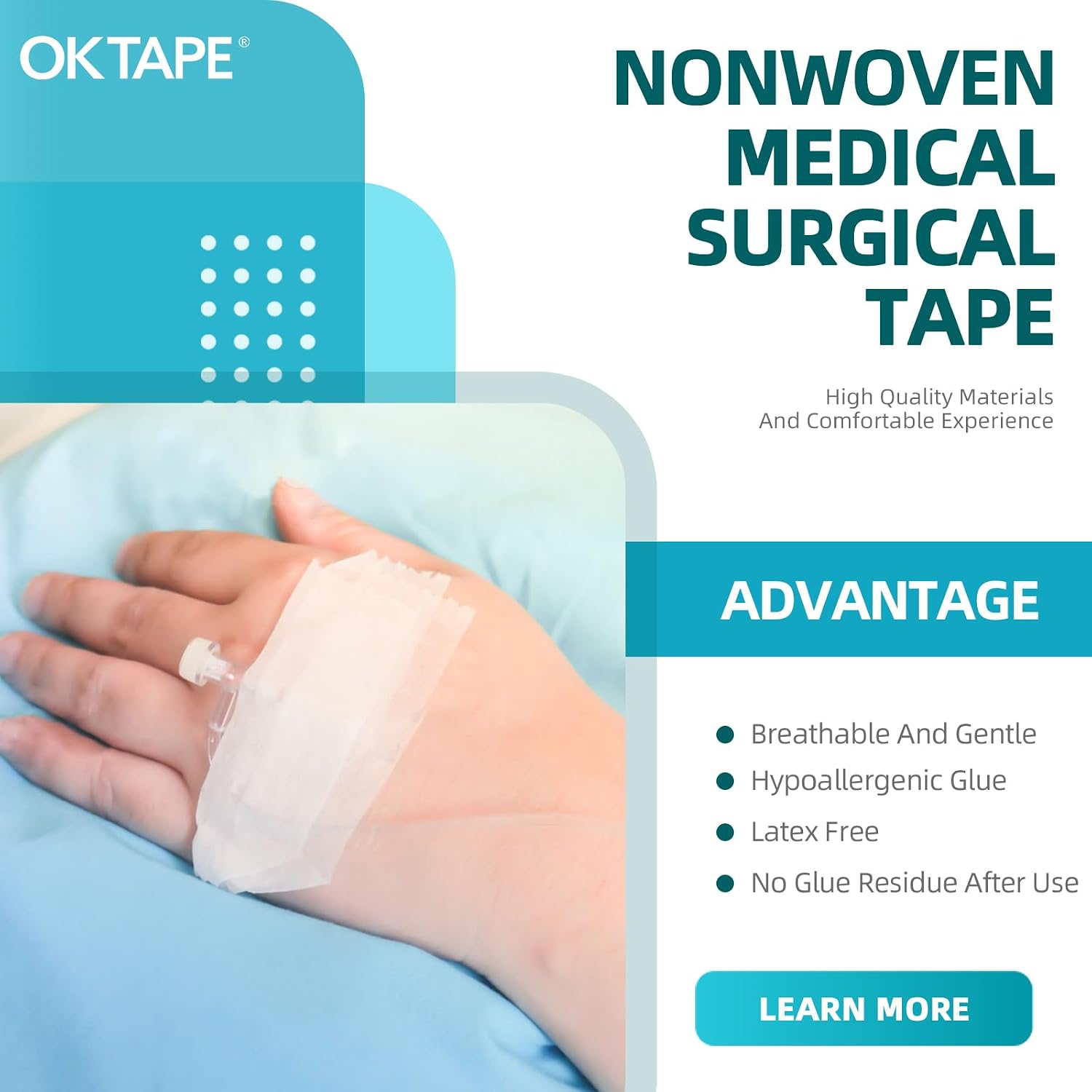 OKPore Medical Surgical Tape Nonwoven (Pack of 24) - First Aid Surgical Tape Hypoallergenic and Breathable for Wound