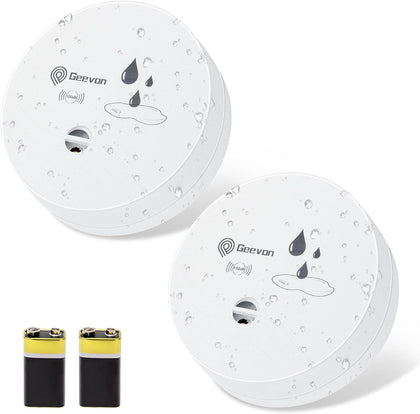 2 Pack Water Leak Detectors,100dB Sensor Alarms for Home | Flood Leak Detectors for Basement,Bathroom,Laundry