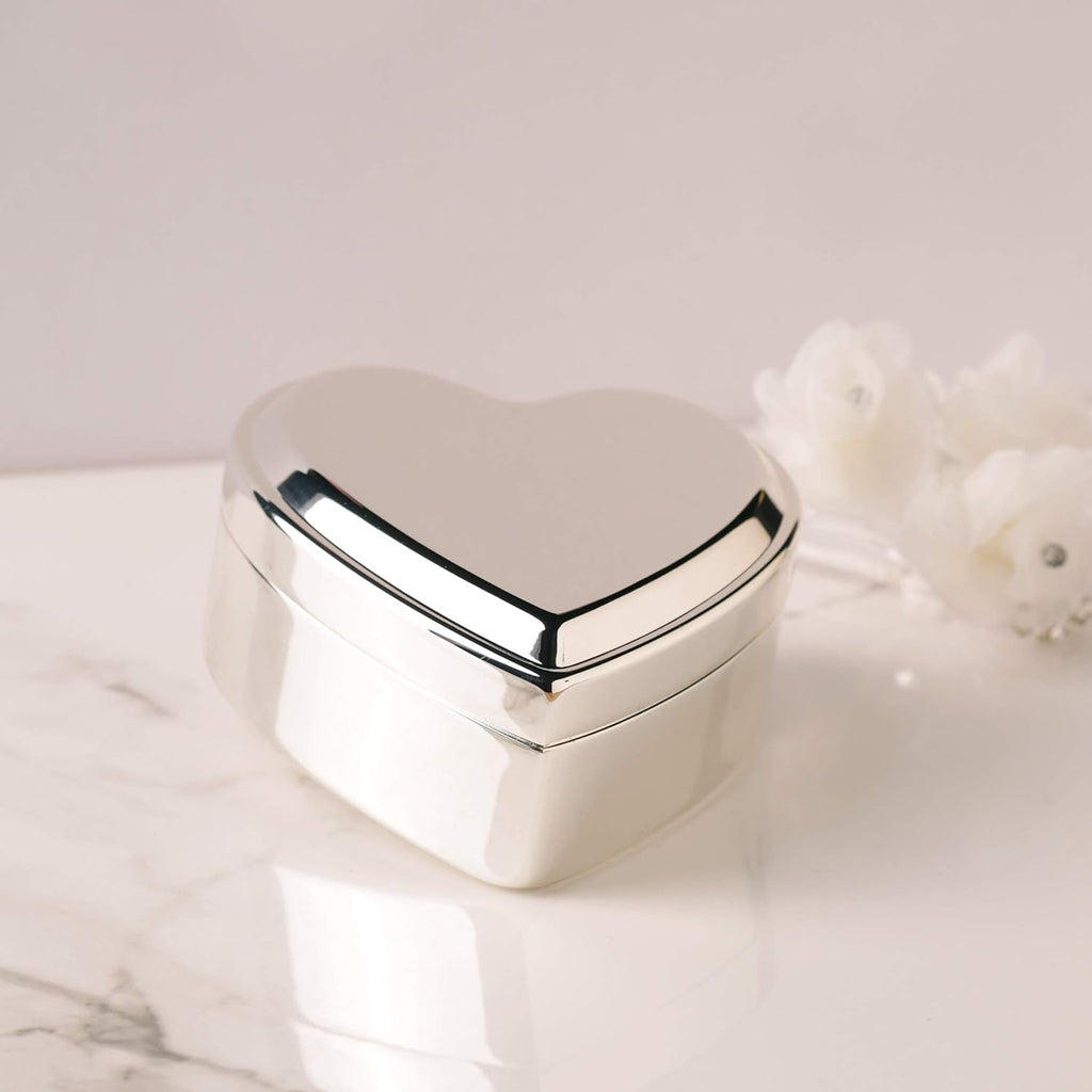 Personalized Baptism Jewelry Box, Heart Keepsake