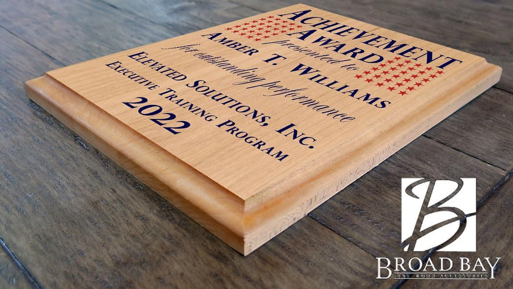 Custom Award Plaque - SOLID WOOD - for Promotion - Retirement - Military - Recognition - Achievements - Sports