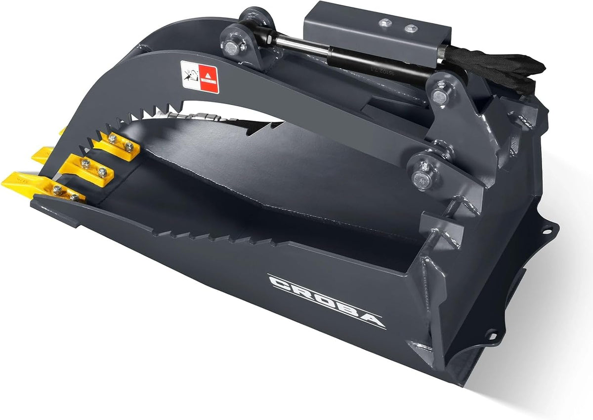 3000 PSI 36'' Max Opening Mini Skid Steer Stump Grapple Bucket Attachment, SGB36
