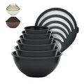 Bakken Master 12 Piece Plastic Nesting Bowls with Lids - Mixing Bowls Set includes 6 Prep Bowls and 6 Lids, BPA-Free