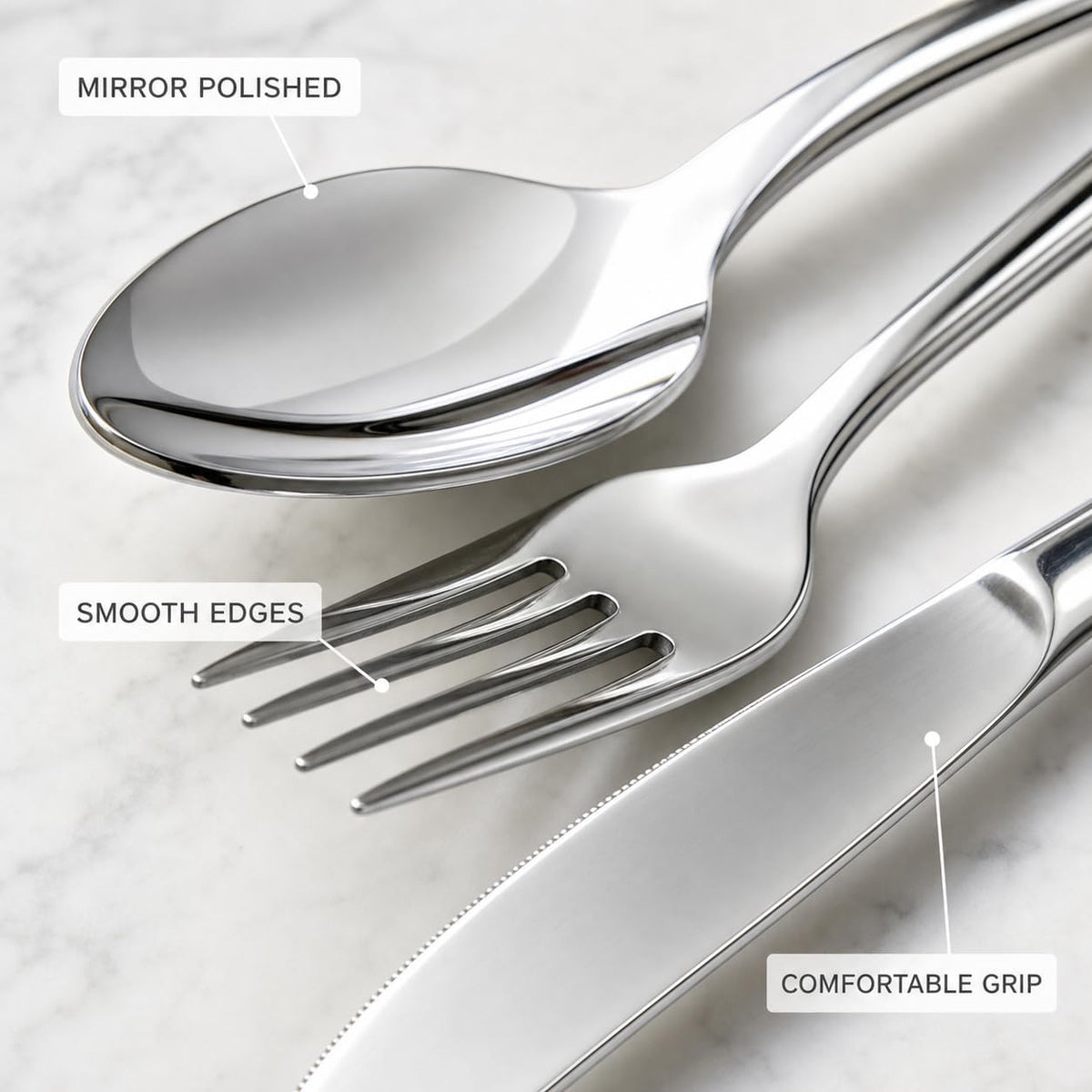72-Piece Silverware Set for 24, Stainless Steel Flatware, Dishwasher Safe