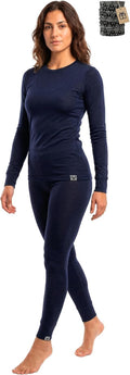 Merino Wool Base Layer Set for Women 100% Merino Wool Thermal Underwear Sets Lite - Midweight Top Tank Bottom