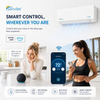 AURA Mini Split Air Conditioner, Heat Pump, White, 9000 BTU