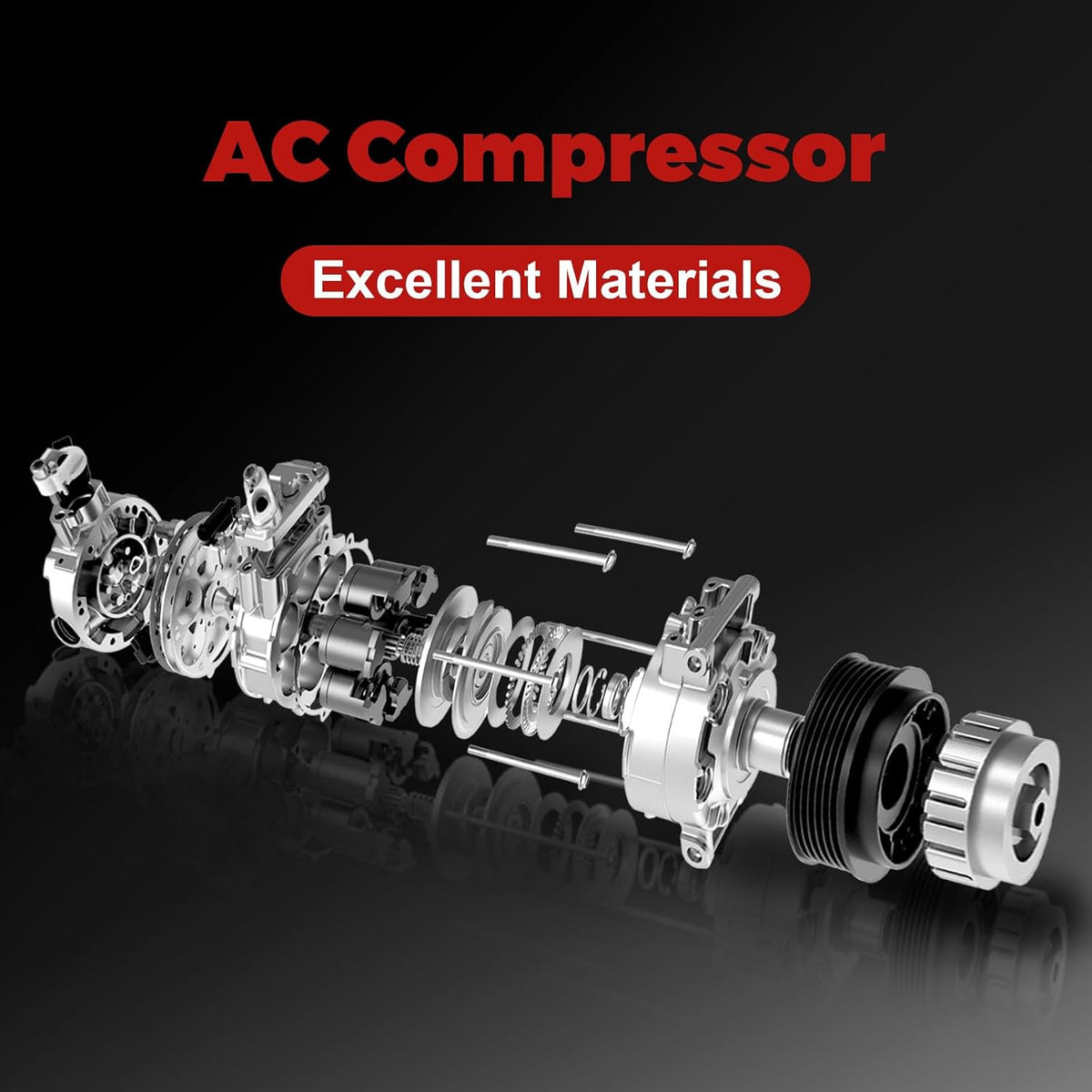 AC Compressor Fits for 2001-2013 Silverado 1500, 2001-2013 Sierra 1500