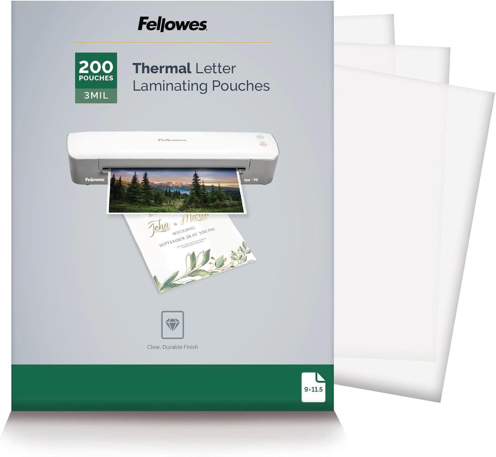Thermal Clear Laminating Pouches, Letter Size Sheets, 3 Mil, 200pk | Premium Protection, Dry-Erase Friendly, Perfect