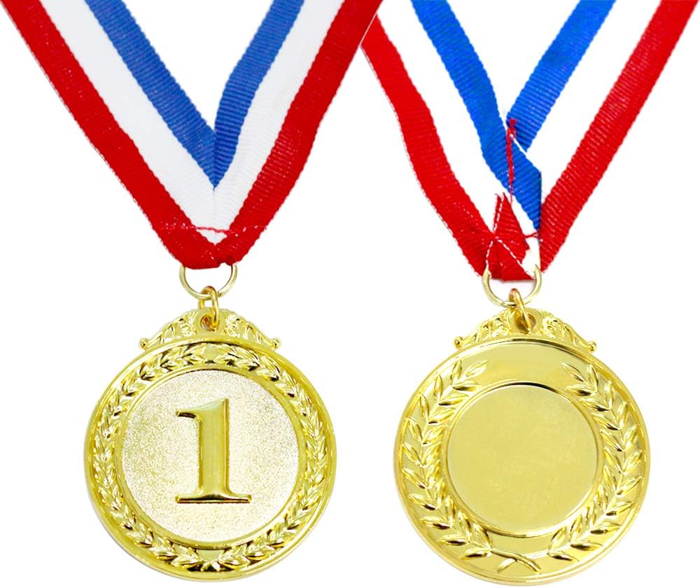 Award Medals Value 3 Pack Gold Sliver Copper Winner Medals with Neck Ribbon Prizes for Competition Sports