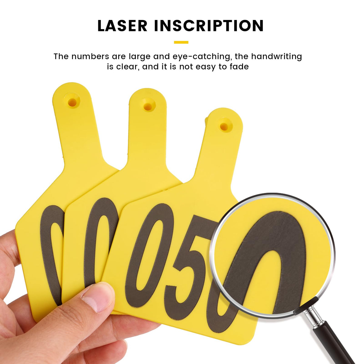 Cattle Ear Tags Numbered 50 Pcs Large Cow Tags Yellow