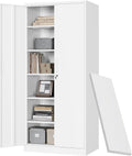 Metal Storage Cabinet with Lock Door Adjustable Shelf,72" Steel Lockers for Office, Home,School,Kitchen,Garage Tool