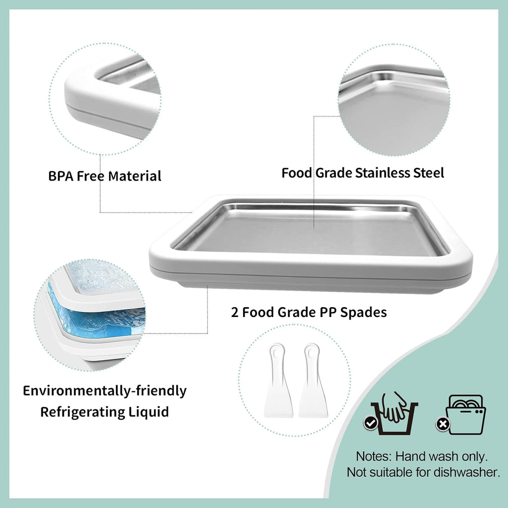 Rolled Ice Cream Maker, Instant Ice Cream Maker, White