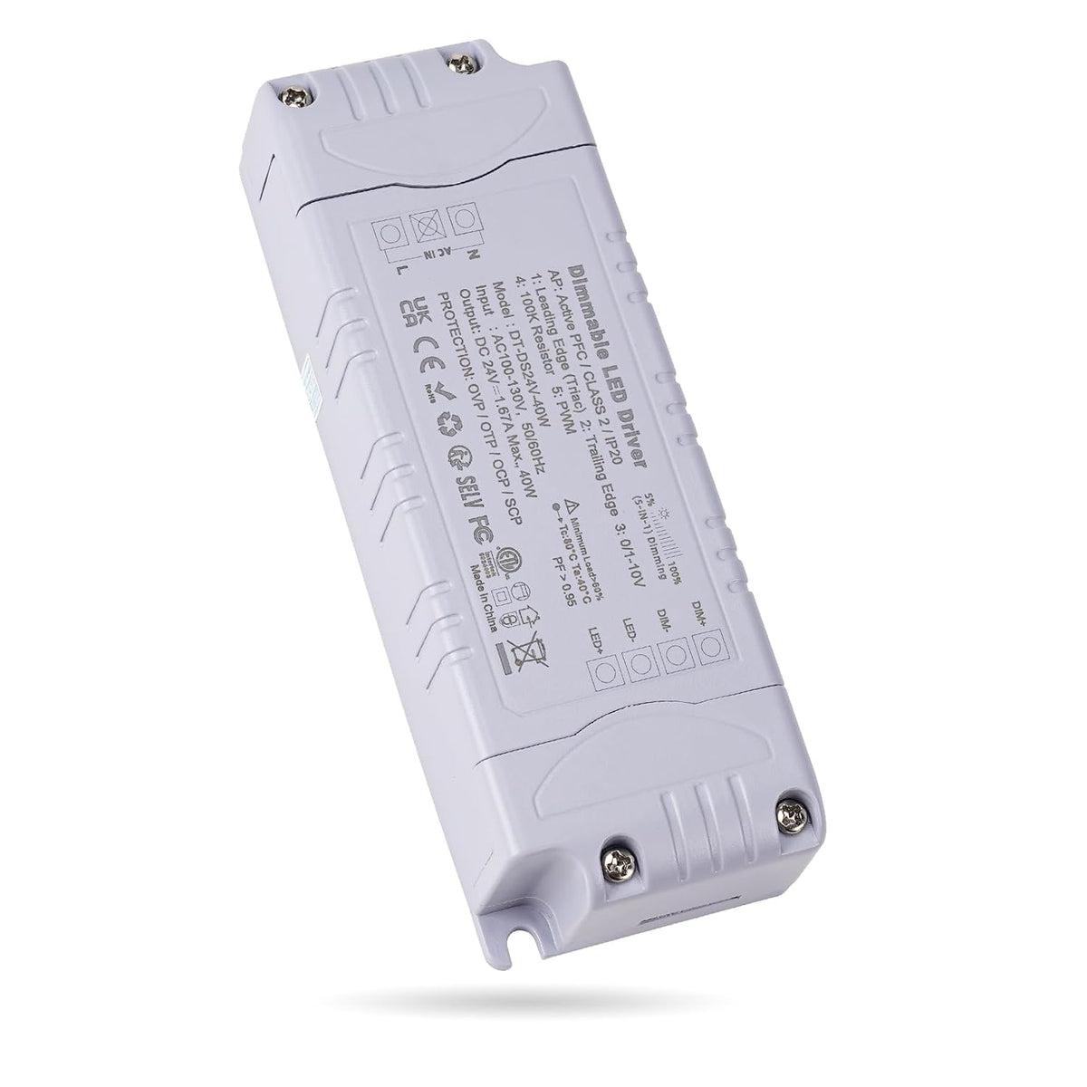 24V 40W Dimmable LED Driver, Constant Voltage Transformer for LED Light