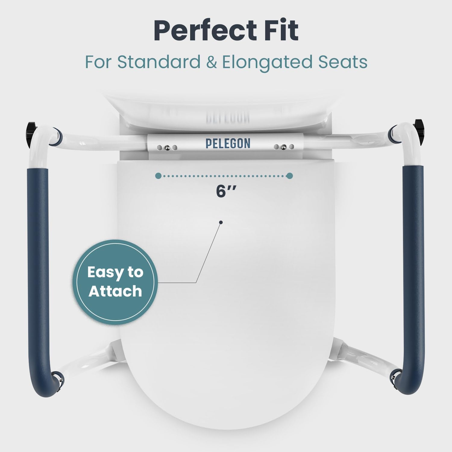 Toilet Safety Rails (250lb) - Adjustable Toilet Safety Rails, Toilet Bar for Elderly Adults, Toilets Rails for