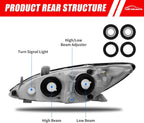 for 2005-2006 Toyota Camry Halogen Headlight W/O Bulbs