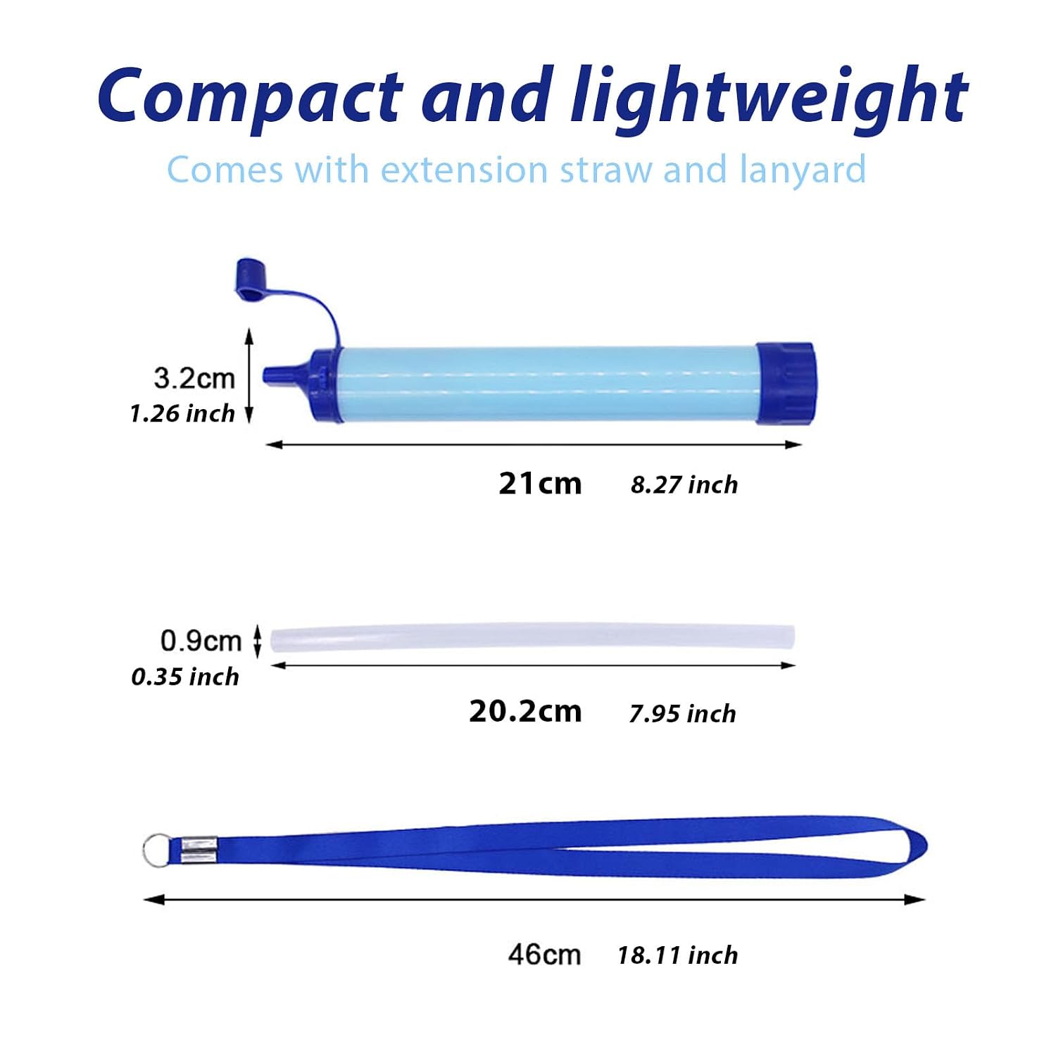 Personal Water Filter Straw, 4 Pack, 0.01 Micron Portable Water Purifier for Survival Gear, Emergency Preparedness