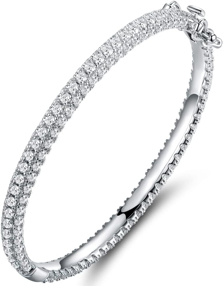 18K Gold Plated Crystal Bling Eternity Bangle Bracelet