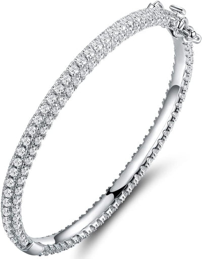 18K Gold Plated Crystal Bling Eternity Bangle Bracelet