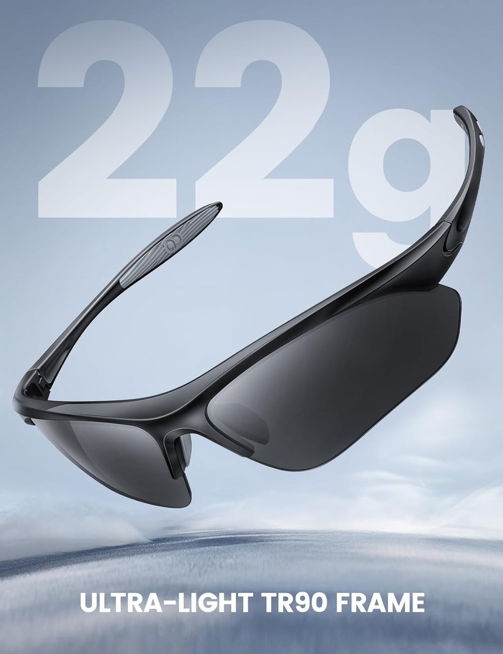 22g Polarized Sports Sunglasses for Men Women - UV400 Protection Sun Glasses for Running Cycling Baseball Driving