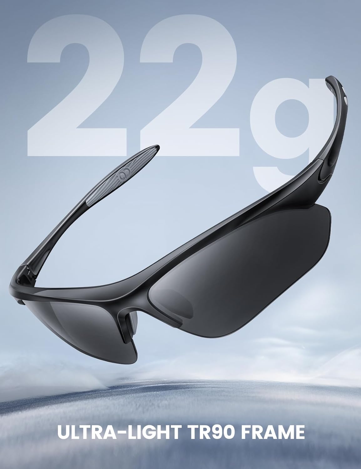 22g Polarized Sports Sunglasses for Men Women - UV400 Protection Sun Glasses for Running Cycling Baseball Driving