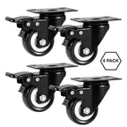 2" Caster Wheels Set of 4, Heavy Duty Casters with Brake