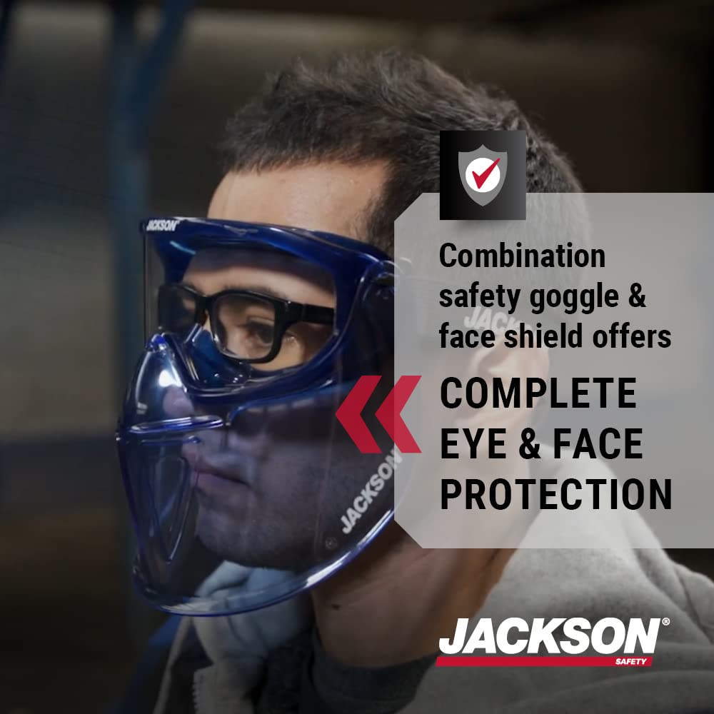 GPL500 Clear Safety Goggles with Face Shield - ANSI Z87.1