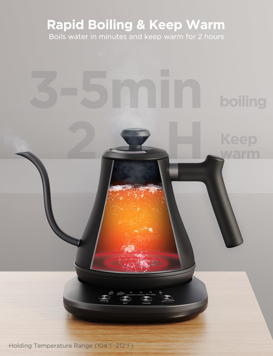 Smart Electric Kettle, WiFi Variable Temperature Gooseneck Tea Kettle | Pour Over Kettle and Electric Tea Kettle