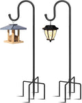 5-Prong Shepherd Hooks for Outdoor 2 Pack Heavy Duty Iron Garden Hooks for Hanging Plants, Bird Feeders, Lanterns