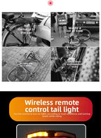 Electric Bicycle Remote Control Warning Taillights, Silver