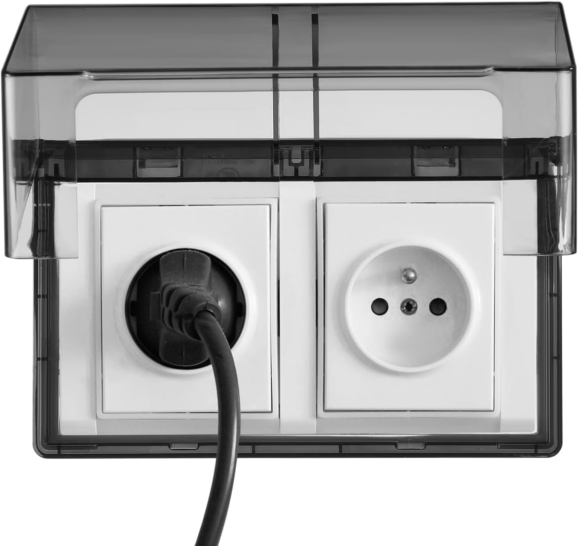 2 Gang Flip Weatherproof Outlet Cover, Wall Switch Socket Face Plate Panel Box, Adhesive Outdoor Plug Cover