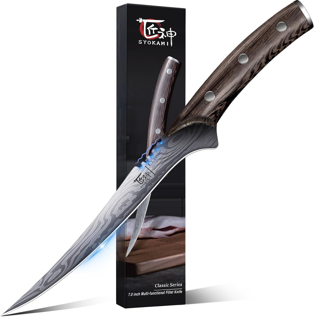 Fillet Knife for Fish, Razor Sharp 7.2 Inch Boning Knife
