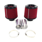 High Flow Twin Cone Air Filter Intake For BMW E82 E88 E89 E90 E91 E92 E93 OEM Inlet 335i 535i N54 3.0 (red)