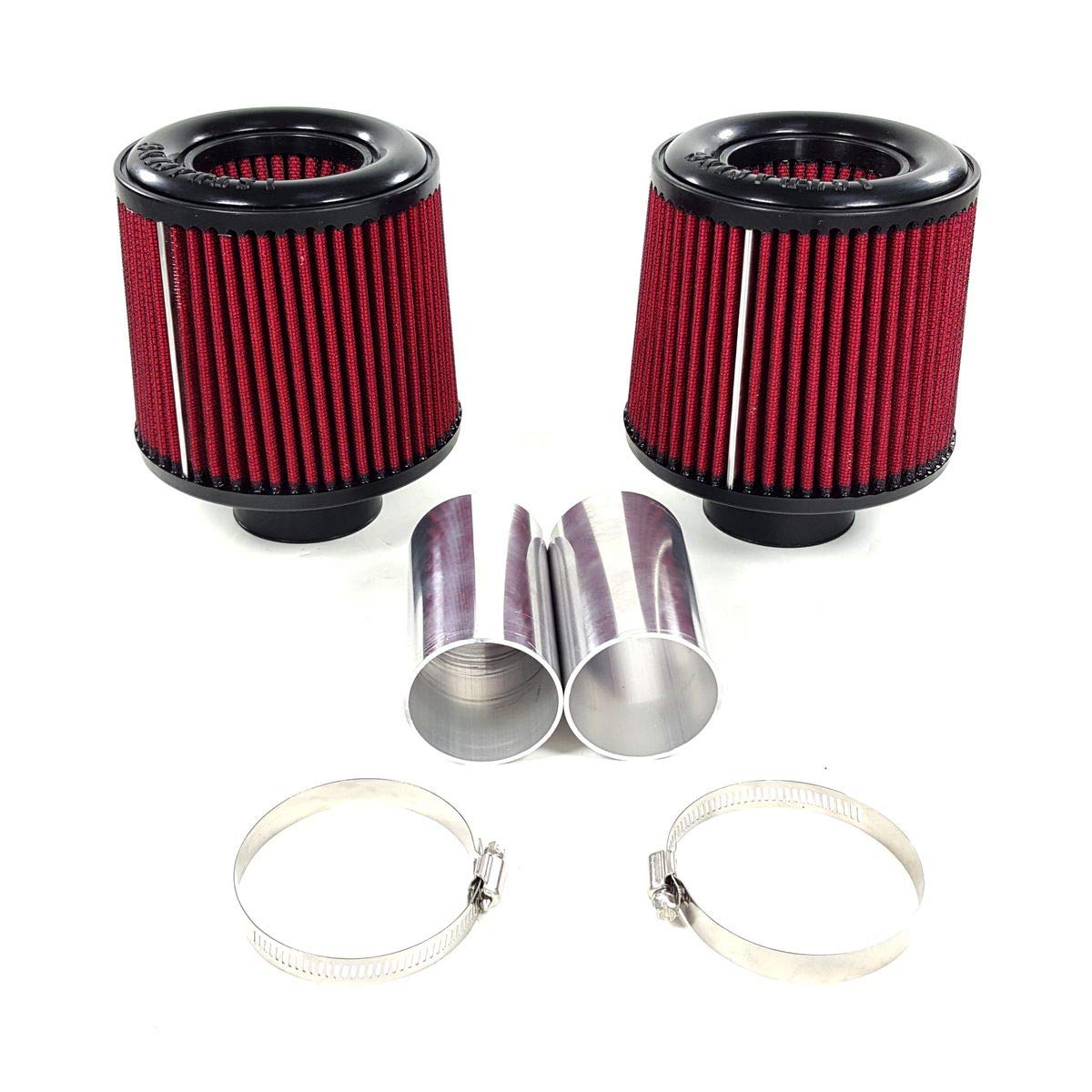 High Flow Twin Cone Air Filter Intake For BMW E82 E88 E89 E90 E91 E92 E93 OEM Inlet 335i 535i N54 3.0 (red)