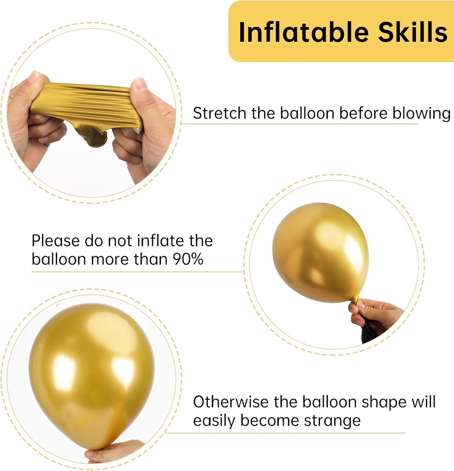 Gold Balloons 129pcs Different Sizes 18 12 10 5 Inch, Metallic Gold Balloon Garland Arch Kit for Graduation Party