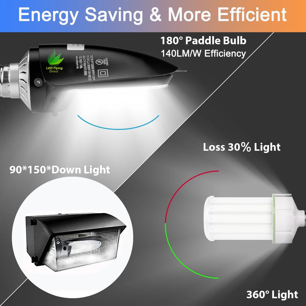 LED Shoebox Retrofit Lamp, 30W/45W/60W Selectable, Rotatable E39/E26 Base