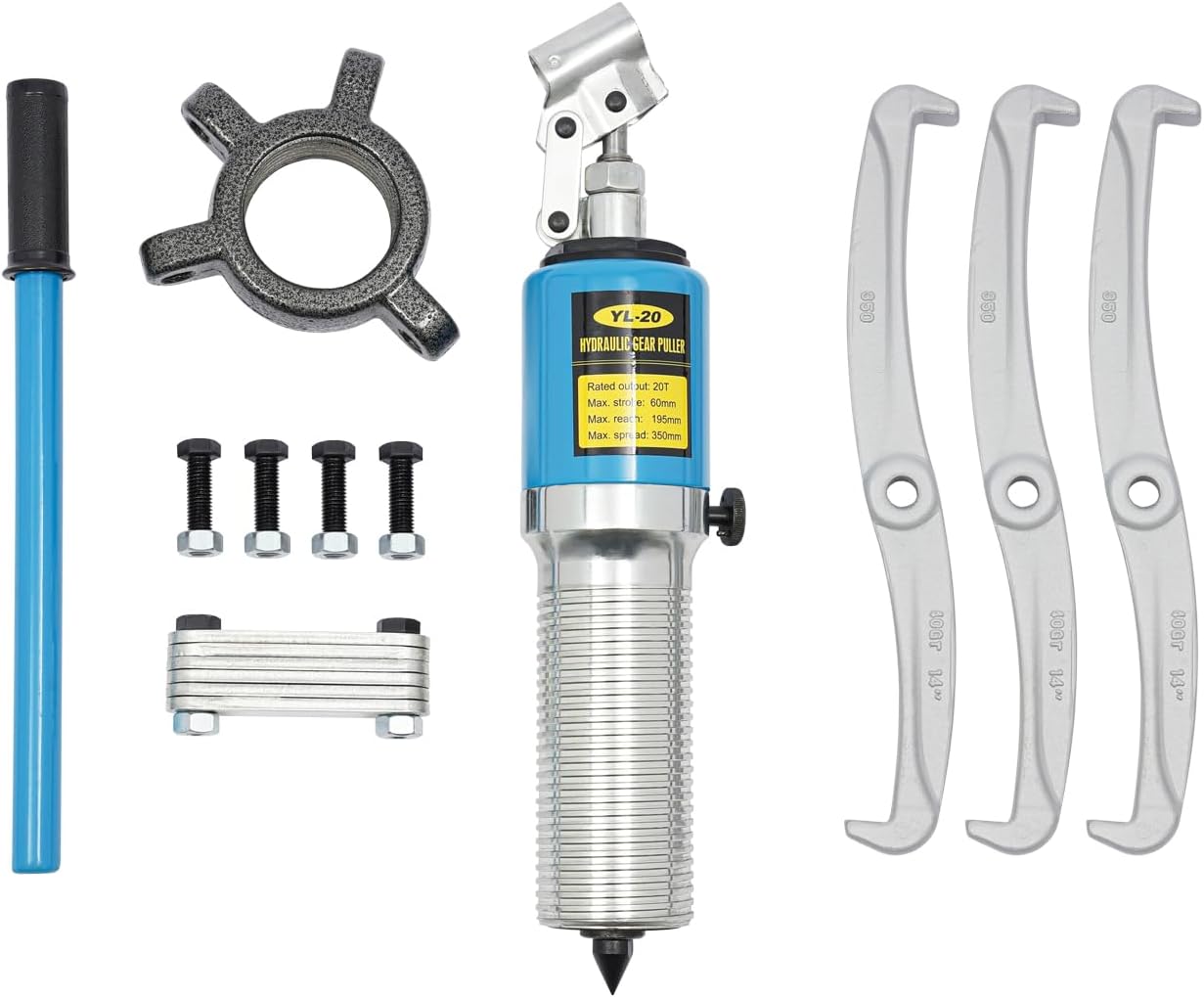 Hydraulic Gear Puller Set Wheel Bearing Puller Kit 20 Ton 2 or 3 Jaws Pulling Separator Tool Kit w/Carrying Case for