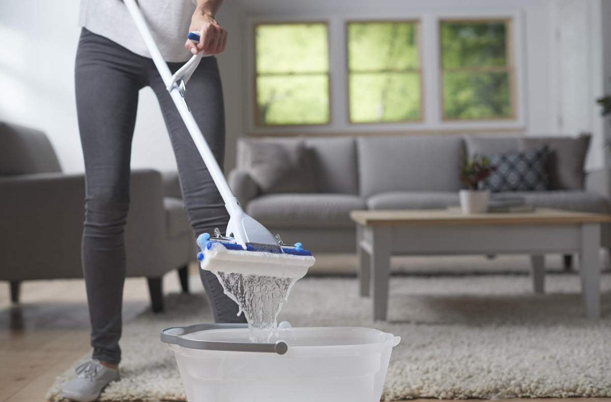 Magic Eraser Roller Floor Mop, White/Blue
