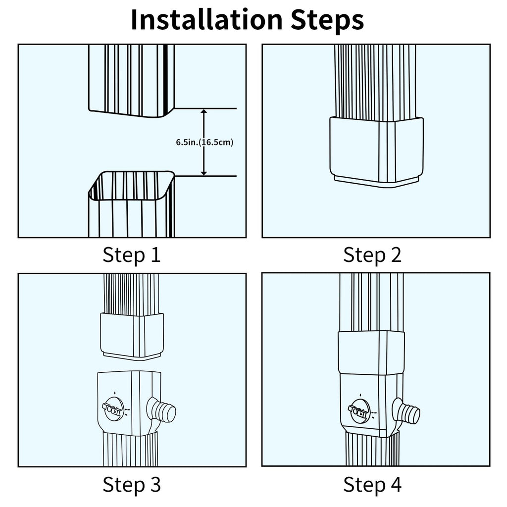 Rainwater Collection System with Adjustable Switch Valve,Brown