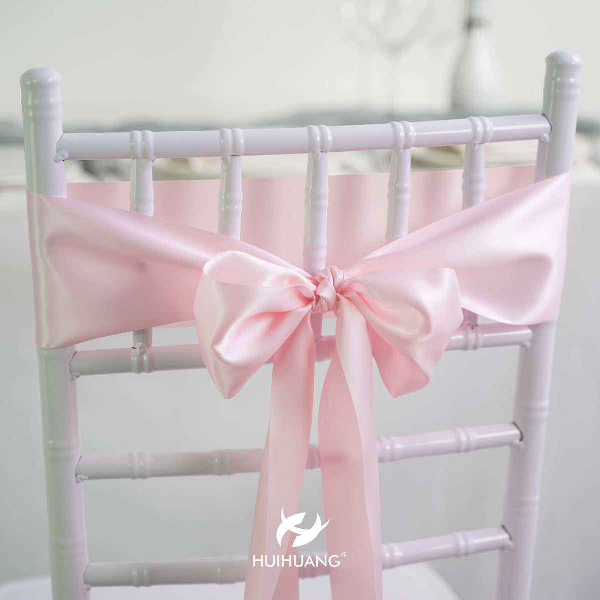 4 inch Light Pink Double Faced Satin Ribbon Continuous 10 Yards