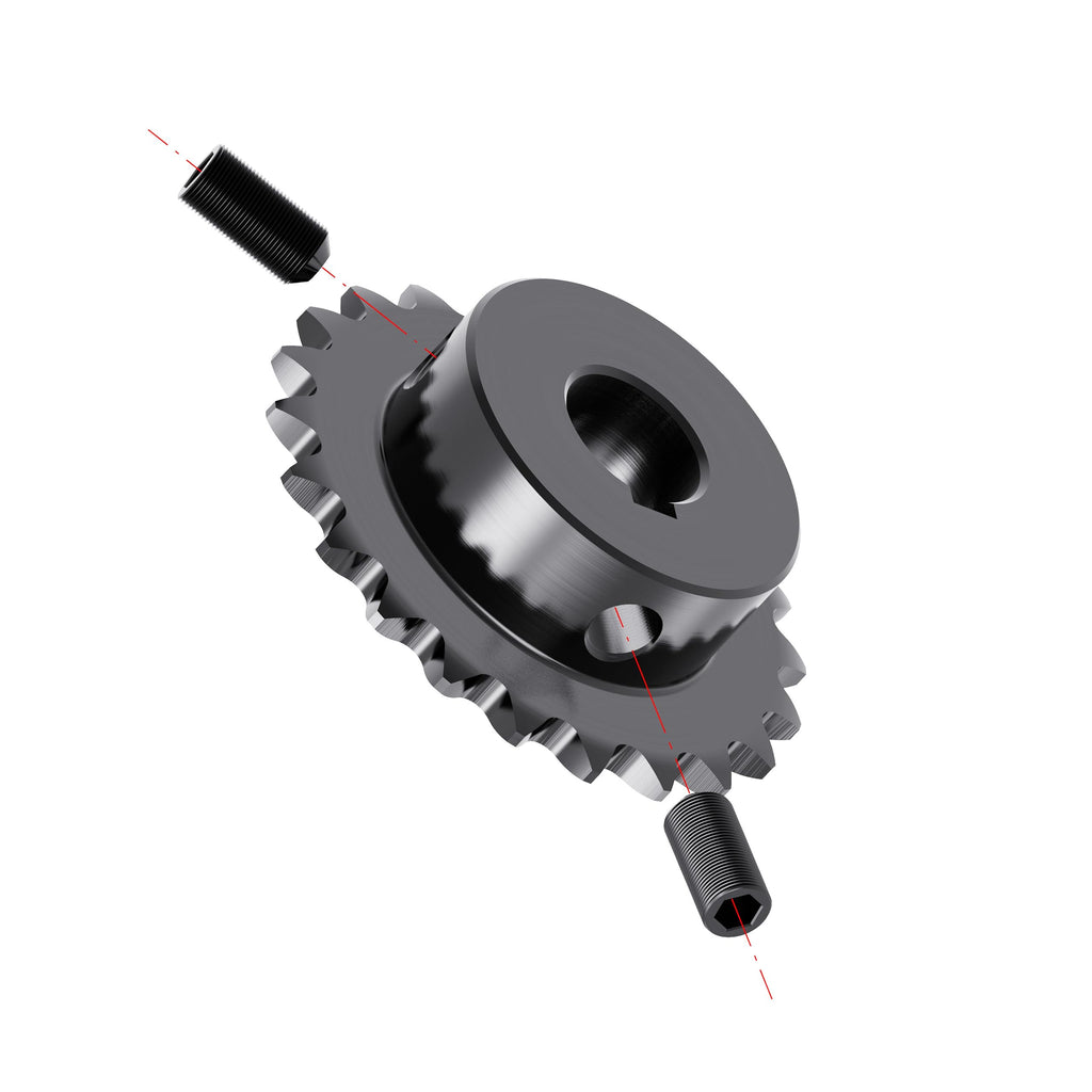 FOCMKEAS 22 Tooth Roller Chain Sprocket, 25 Chain, 17mm Bore, Kw