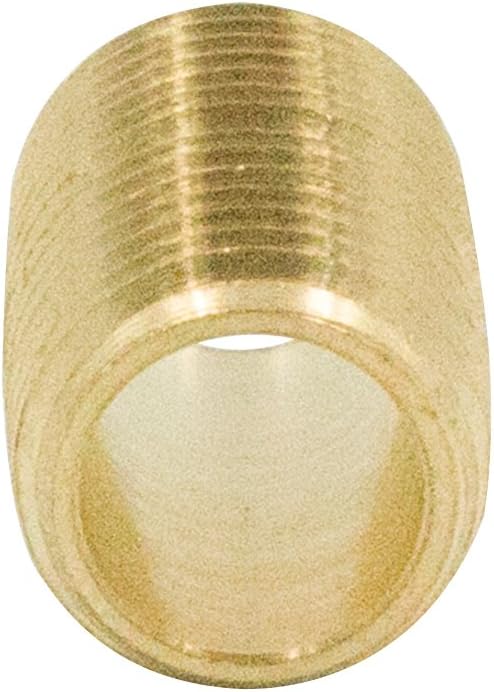 Brass Close Nipple Pipe Fitting,1/2" x 1/2" NPT Male (Pack of 5)