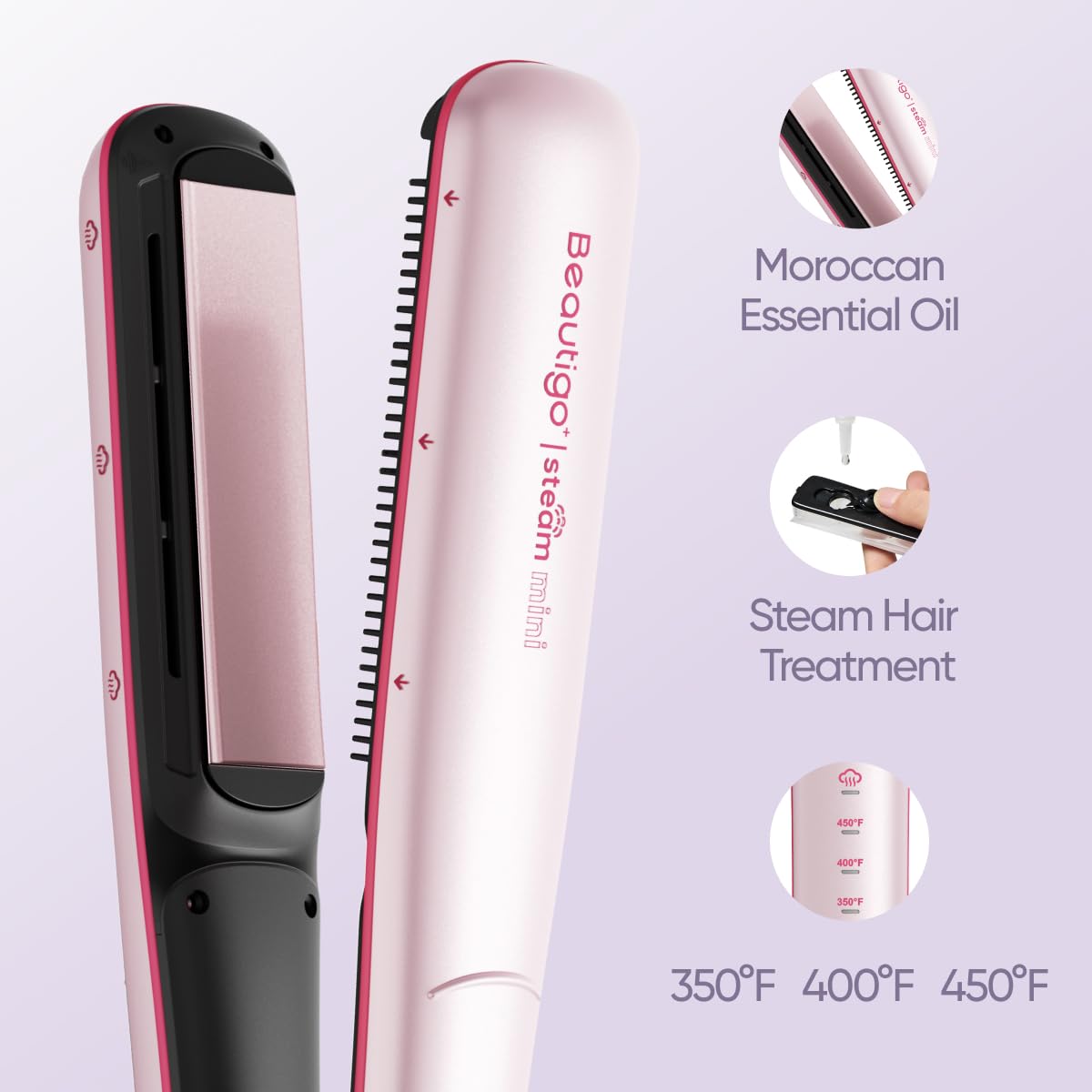 Ceramic Flat Iron with Professional Steam Hair Straightener