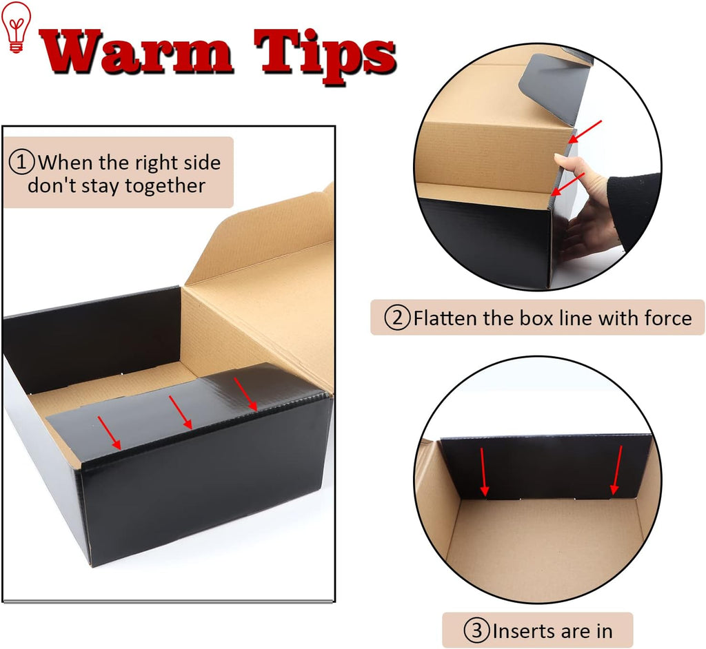 20 Packs Black 12x9x4 Medium Shipping Boxes