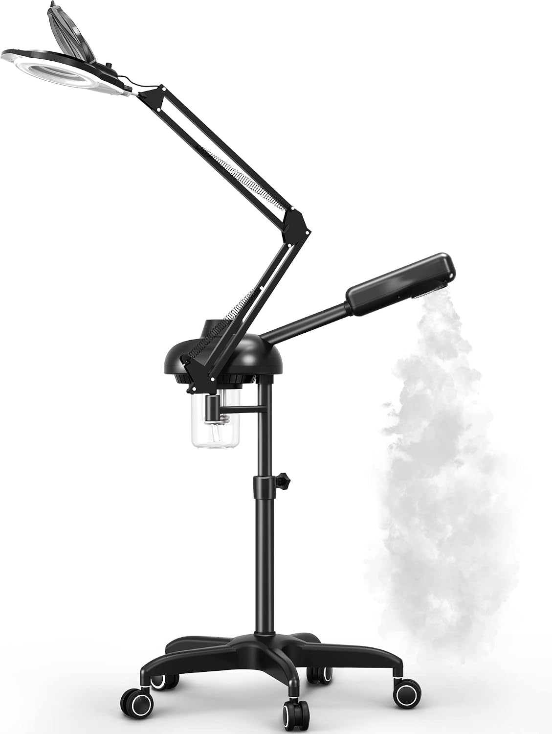 2-in-1 Professional Facial Steamer, Hot Ozone Face Steamer for Facial with 5X Magnifying Lamp, Esthetician Steamer